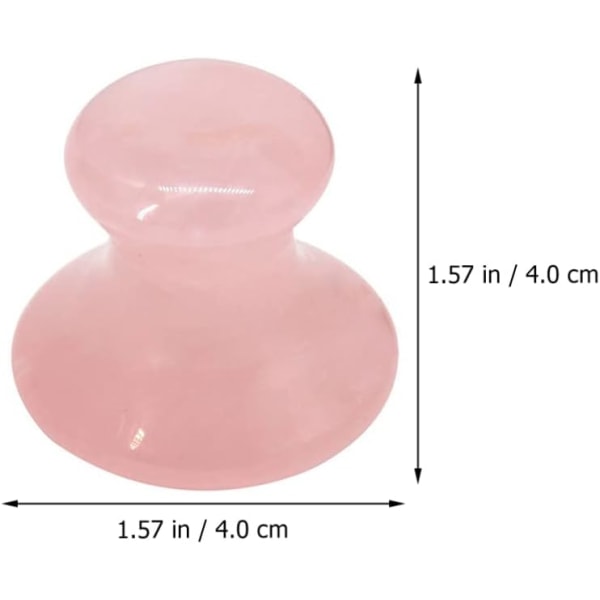 Vaaleanpunainen - 2 Piece Mushroom Quartz Face Massager Health Tool Jade Mu