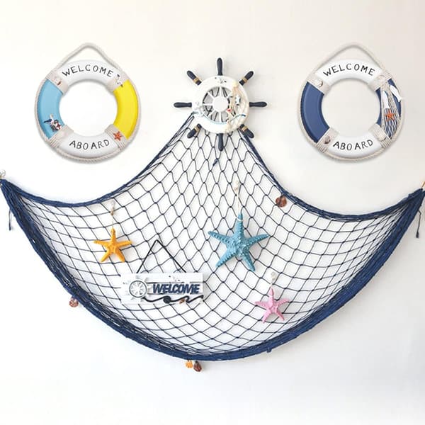 200 cm x 150 cm Fisknät med Snäckor Strandtema Dekor för Fest