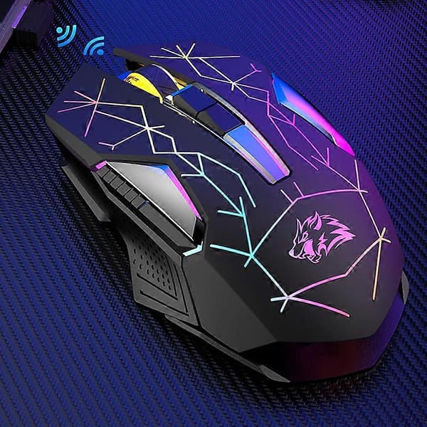 USB-mus Luminescerande Trådlös Lättviktig Exakt Positionering Färgglad Datormus för PC A