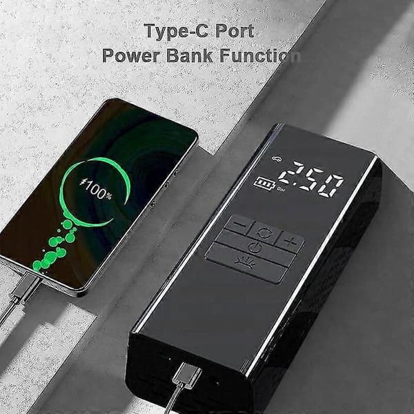 Trådløs dækpumpe luftkompressor powerbank bærbar digital dækpumpe hurtig oppustning luftpumpe LE