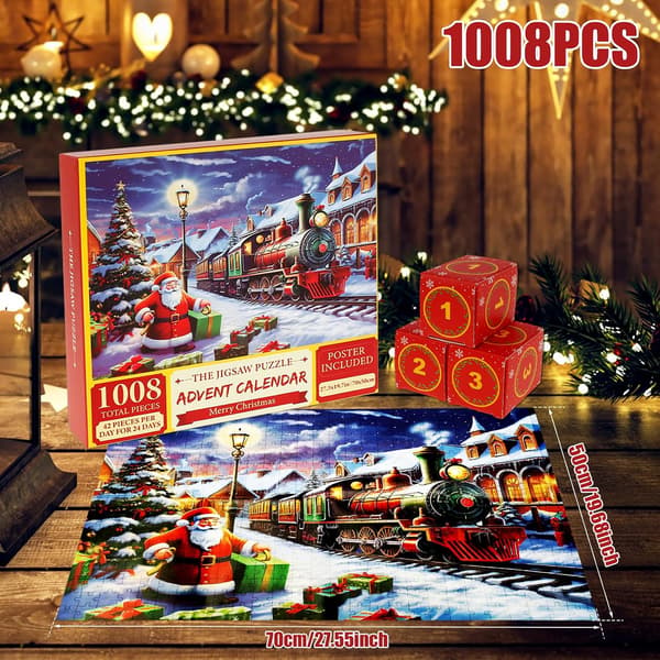 Julepuslespill, 1008 brikker, 24 dager