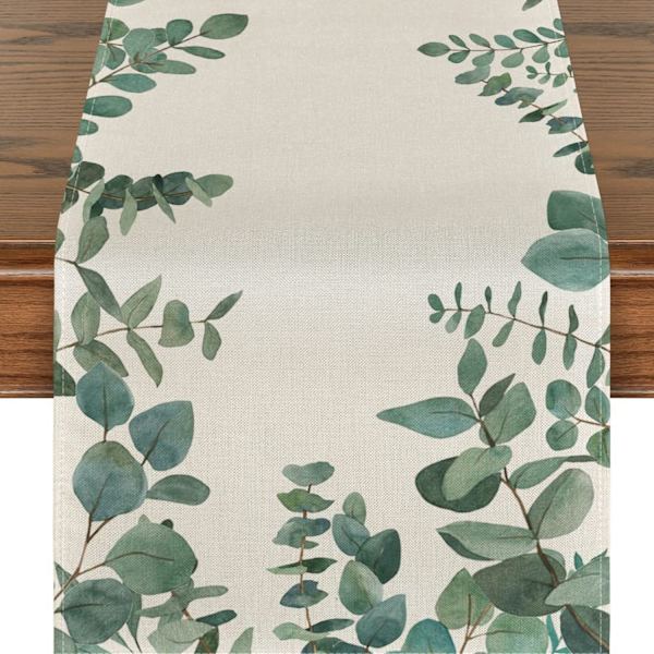 ##/Eukalyptus-kesäpöytäliina, 33 x 180 cm##/