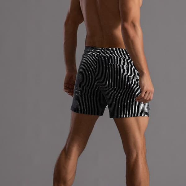 Herre Bløde Stribede Shorts Drenge Casual Elastik Talje Sports Hot Pants Komfortable