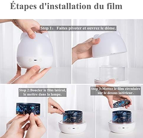 Barnens Nattlampa Stjärnprojektor, 360° Rotation av Lampa med
