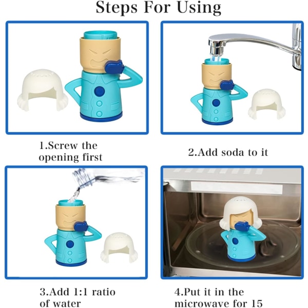 Angry Mama Microwave Cleaner Kjøleskap Deodorizer Ovn Steam Odor Ab