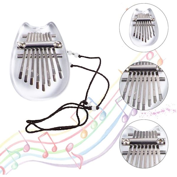 1 Styck (Klar Kattunge) 8-Tangs Kalimba, Limba, Barninstrument
