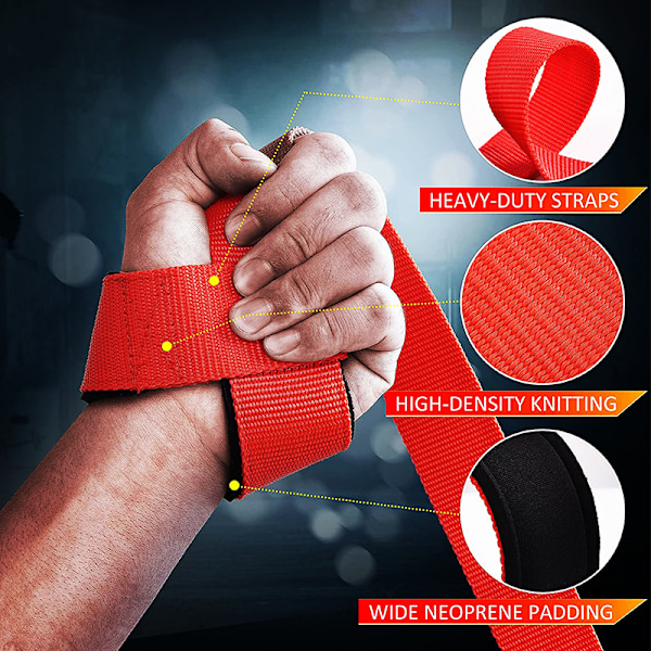 ##/Vægtløftningsstropper Sorte 1 Par Håndledsstøtte Stropper Vægtløftningsstropper Træning Bodybuilding Vægtløftning Elastisk Gel Greb Gymnastik##/