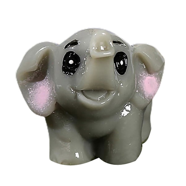 Havestatue Realistisk Udseende Vandtæt Resin Dyrestatue Mikro Landskab DIY Ornament til Hjemmet Elephant
