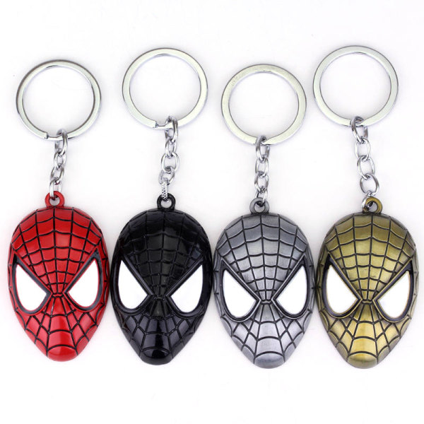 Spiderman Mask Logotyp Nyckelring Halsband i legering (svart)
