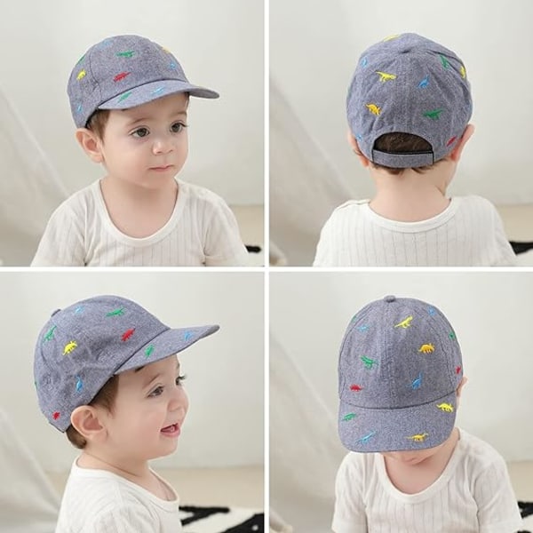 Baseballcaps for gutter (dinosaur 1-2 år gammel) gutt baby bomull sol