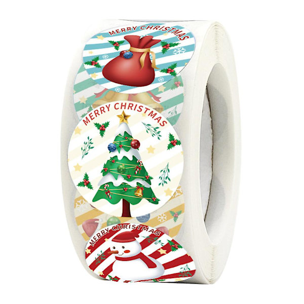 Julestickere Rulle 500 stk. Julegave Etiketter Pakke Dekoration