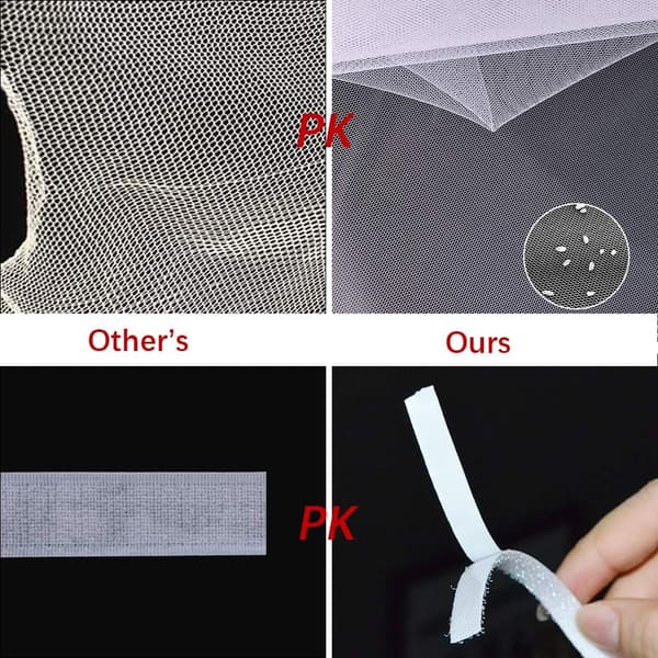 3-pak (hvit, 1,3*1,5m) Fluescreenvindu DIY Selvklebende Ins