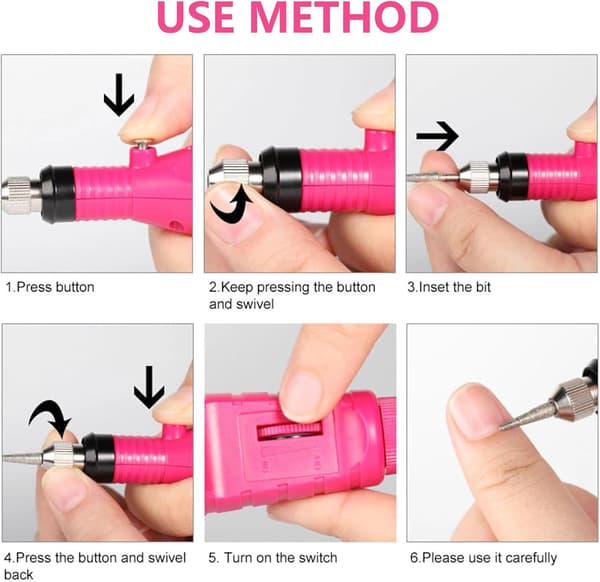 Elektriske neglefile - Neglebor til akryl gelnegle USB neglefile