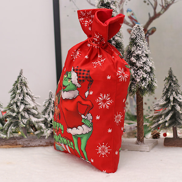 ##/2 stk. Julemonster Gavepose med Snøre, Genanvendelig Klud P##/