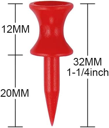 100 stk Røde Plastik Golf Tees 32mm Små Slot Golf Tees