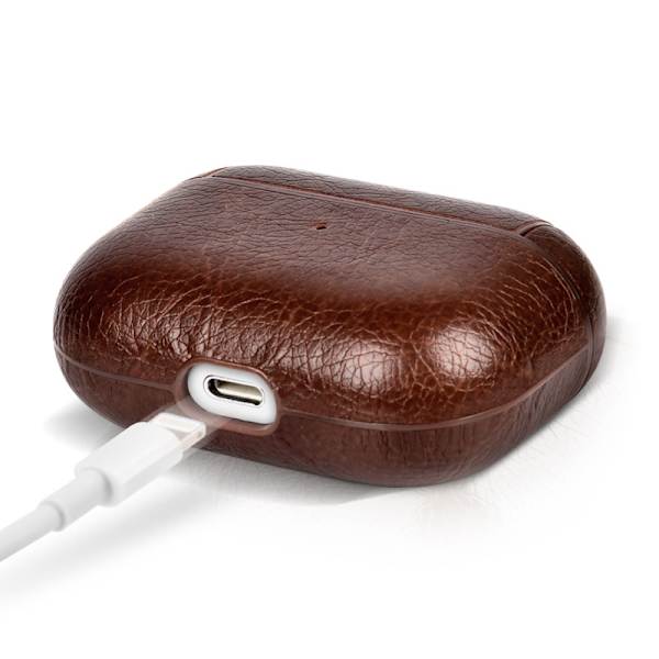 Svart läderfodral för AirPods 3 (2021), Premium äkta läder