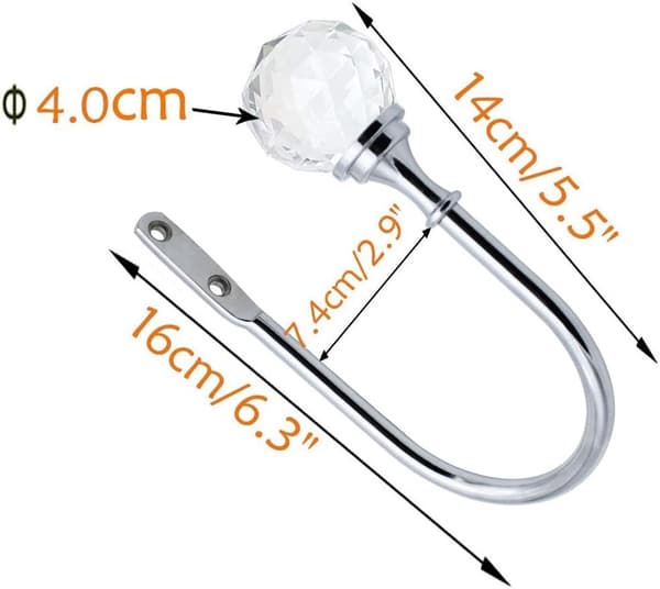 2 Gardinbinder Krystal Gardin Kroge Metal U Bold Gardin Ti