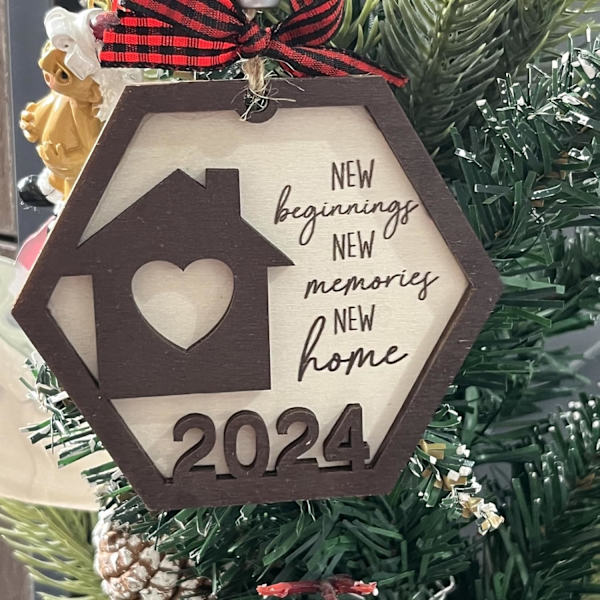 ##/Nyårs Hängande Dekoration 2024 Hexagon Hänge Julgransdekoration##/