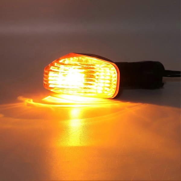 Blinklys Lampe Passer Til KAWASAKI ZX 6R Motorcykel Modifikationstilbehør (Sort&Gul)