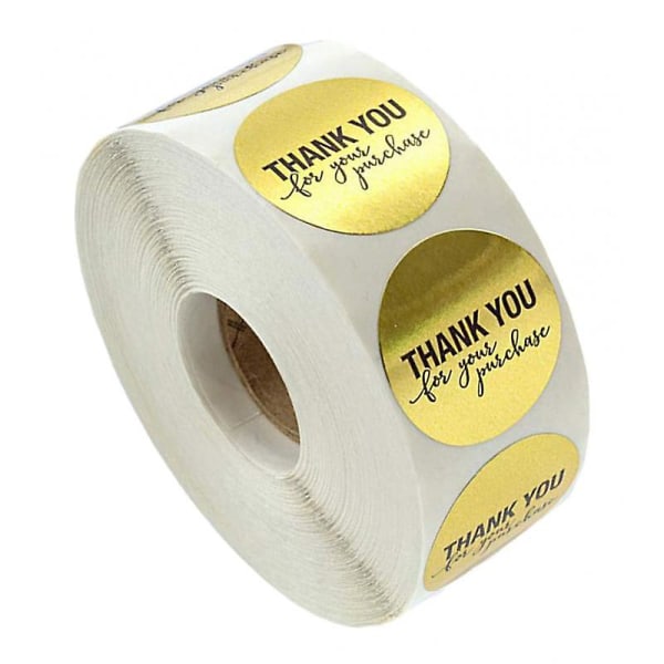 &1&#39;&#39; Round Kraft Thank You Stickers / 500 Labels Per Roll - Perfect For Weddings,&