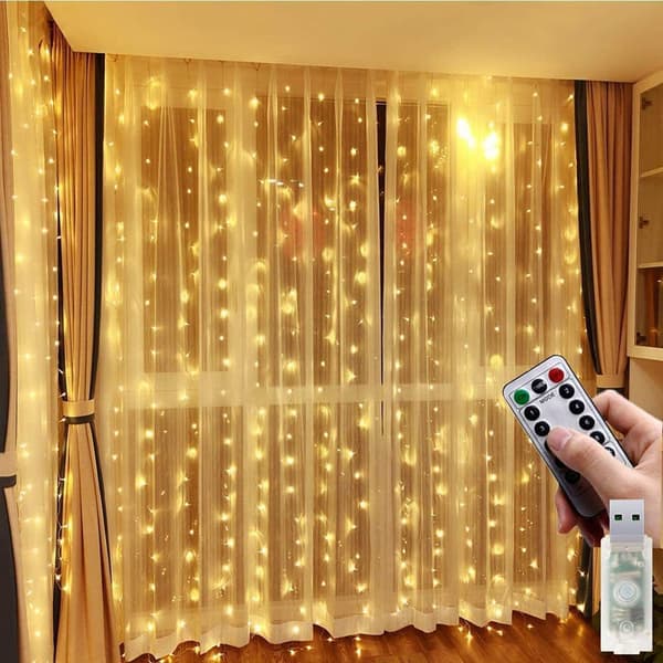 LED ljusslingor ljusgardin 3×3 m ljusslingor gardinljus
