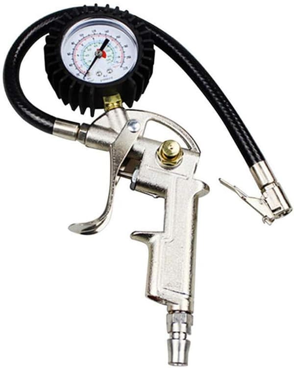 Dækoppumper med trykmåler 220PSI og pumpe med slange A