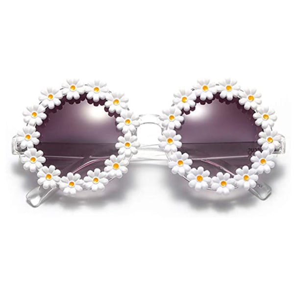 /#/1 Retro Flower Glasses for Women Girls Round Daisy Sunglasses Fashion Glasses for Party Disco Festival/#/