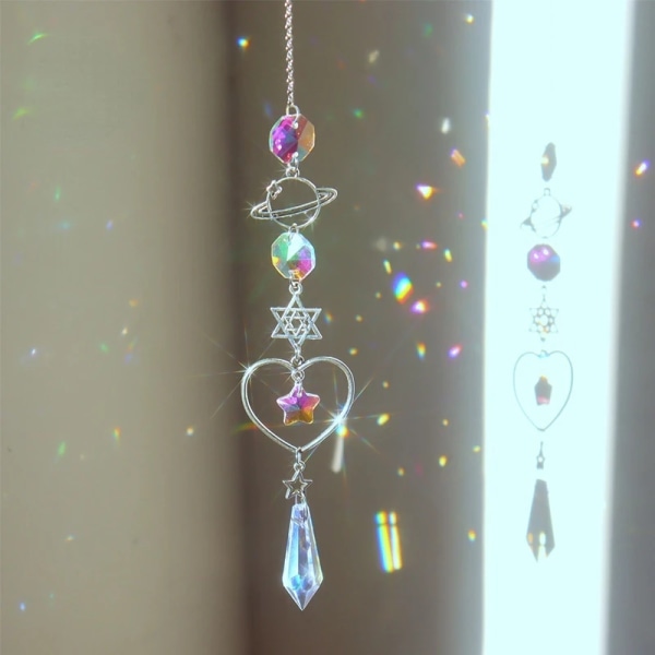 3 Kristallista Tuulisoittoa Kuu Aurinko Sieppaaja Timantti Prismat Ripustus
