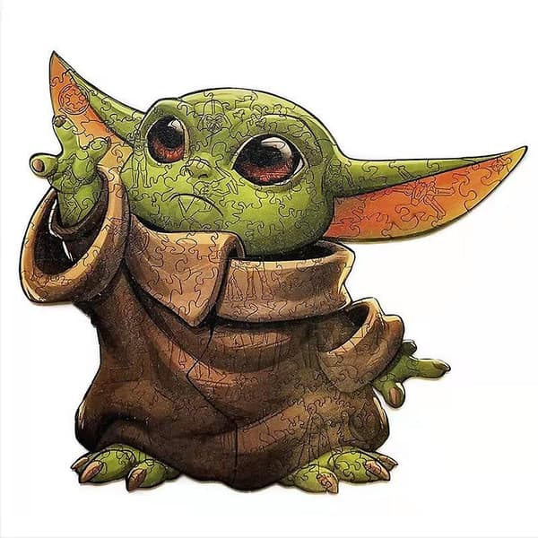 Träpussel Yoda/Harry Potter Medalj Oregelbunden Form Pusselbit