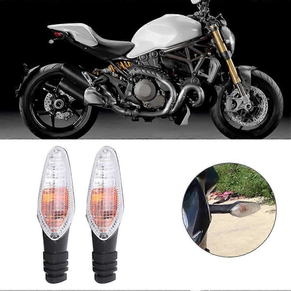 Par Blinklys Indikator Lampe Passer til Ducati Streetfighter 848 1099 Multistrada 1200 Transparent Linse
