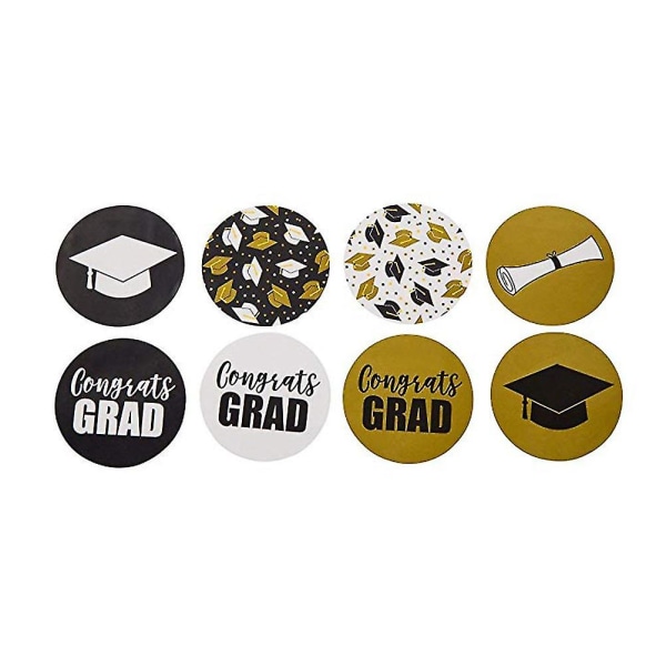 2 Rullar/1000 st Graduation Tema Dekaler Runda Former Tätande Etiketter Kuvert Självhäftande Tätande Dekaler För DIY Användning