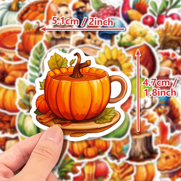 ##/50 st Thanksgiving Dekoration Dekaler, Vattentäta Dekaler för ##/