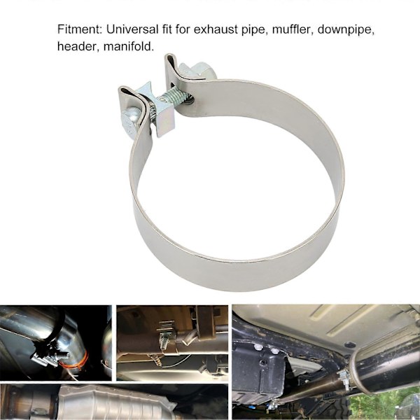 Universal Udstødningsbåndsforseglingsklemmer Rustfri Lyddæmperklemme Høj Hårdhed til Downpipe Header Manifold 4in