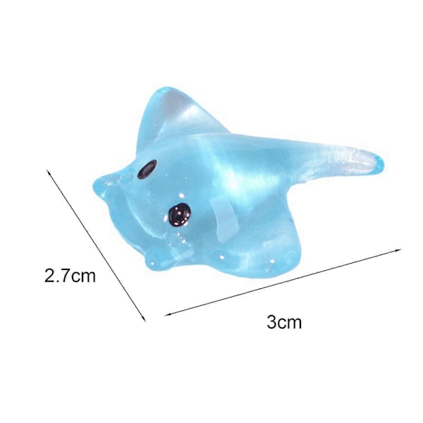 30/60 st Mini Manta Ray Figurin Färgrik Harts Havsfisk Ornament Liten Havsdjur Leksak Miniatyr Staty Skrivbord Akvarium Mikrolandskapsdekoration 60pcs