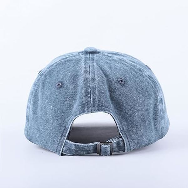 Unisex Basebollkeps i Bomull Passar Män Kvinnor Tvättad Denim Justerbar