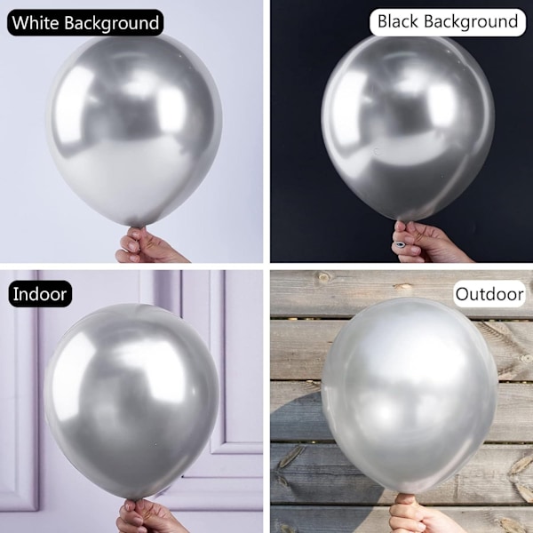 ##/Silverballonger 70 10 tum Metalliska Ballonger Silver Metallic##/