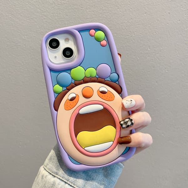 ##/Färgglatt 3D rolig stormunad pojke telefonfodral, iPhone14##/