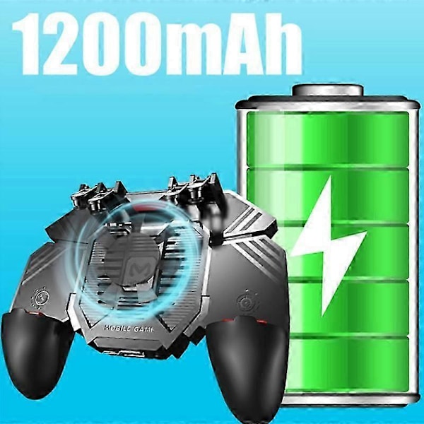 MEMO AK77 Spil Trigger Telefonkøler Blæser Spilcontroller Pubg Controller med Blæser Pubg Mobil Trigger Joystick (1200MAh)