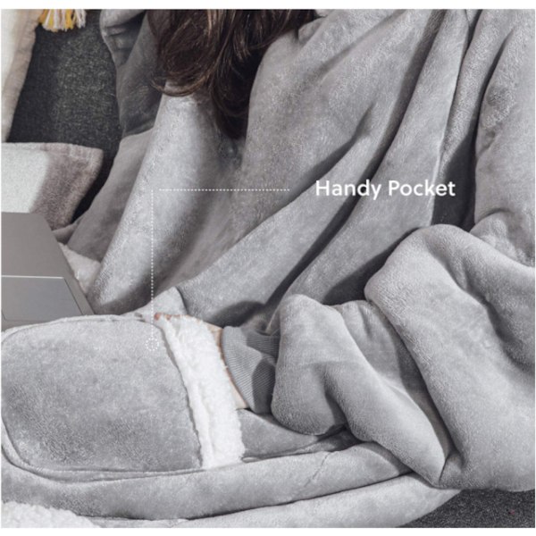Hoodie Ærmer Blød Plaid Fuld Kropsplaid 150CM Sofaplaid