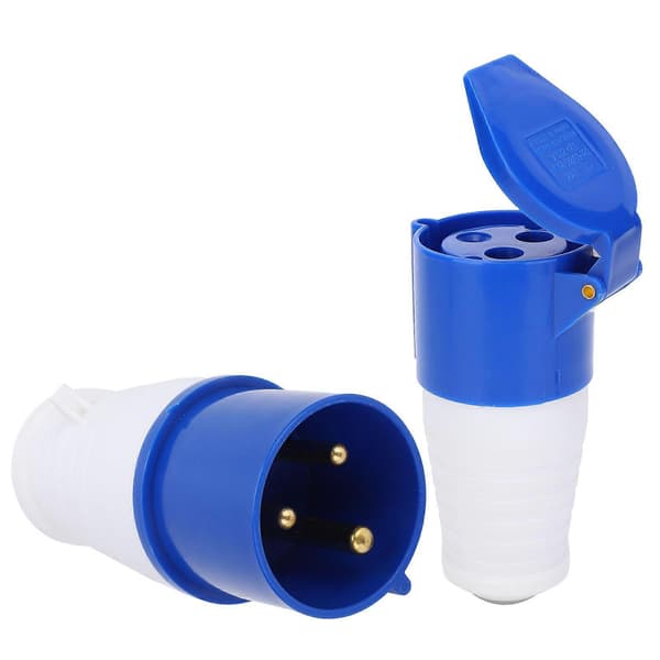 2st Industriell Kontaktkontakt Set 3-stift 1-fas Explosionssäker Vattentät 32A 220-250V