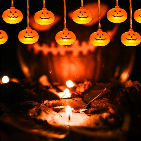 Halloween Lyskæde, 3M 20LED Lysende Græskar Halloween Lys