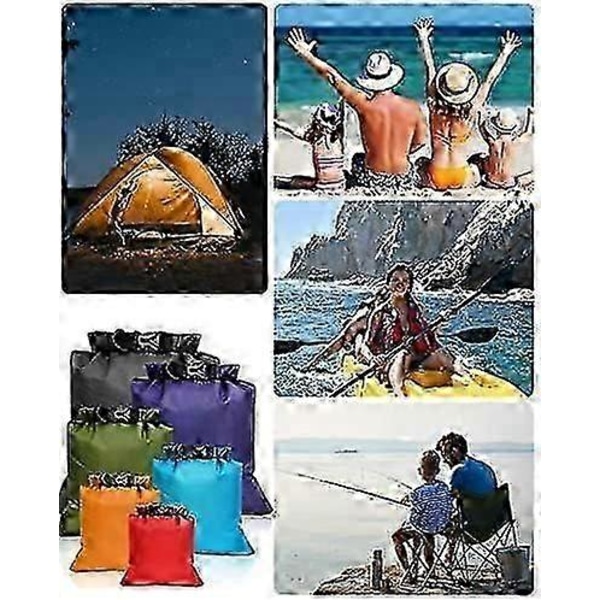 Vattentät Dry Bag Set 6 st, Stor Kapacitet Ripstop Vattentät Väska i 8L 5L 3.5L 3L 2.5L 1.5L Organizer Förvaringsväskor för Utomhusvandring Camping
