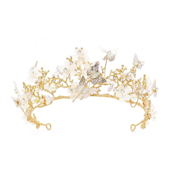 ##/Fjärilsblommig Bruddiadem Krona Legering##/