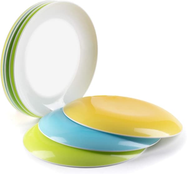 Återanvändbara Plasttallrikar för Dessert, Camping, Fest, 20cm, Mikrovågsugnssäkra