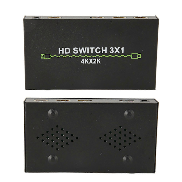 HD Multimedia Interface Switch 3 i 1 Ud 4K Support 3D Video Switcher Selector til Set Top Box Laptop TV 100?240V US Stik