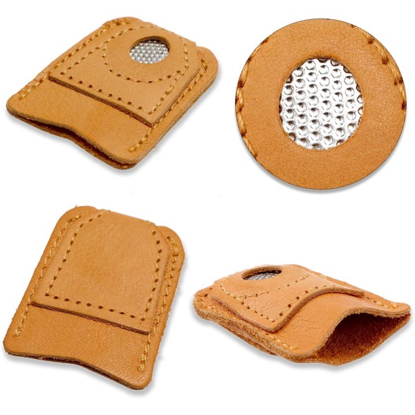 4 stycken (3,1/3,4 * 4,1 * 0,4 cm) Läder Tumme Skydd för Handen