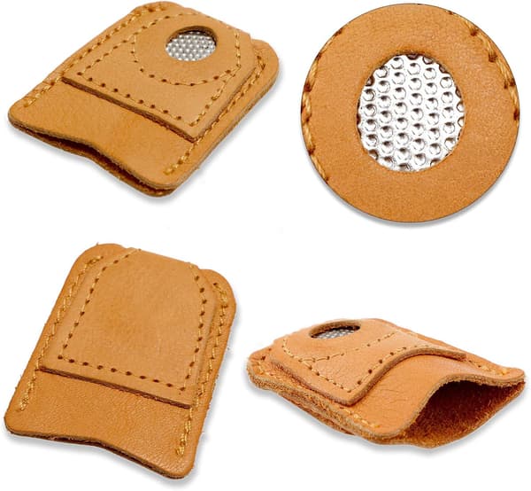 4 stykker (2,9/3,1 * 3,9 * 0,4 cm) Lær Fingerbeskytter Hånd Fingerbeskytter