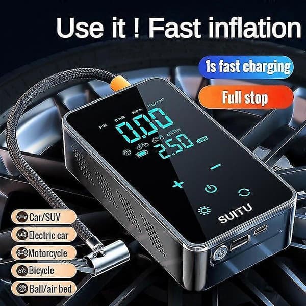 Portabel Elektrisk Bil Luftpump Mini Däck Uppblåsbar Pump Inflator Luftkompressorpump för Bil Moto