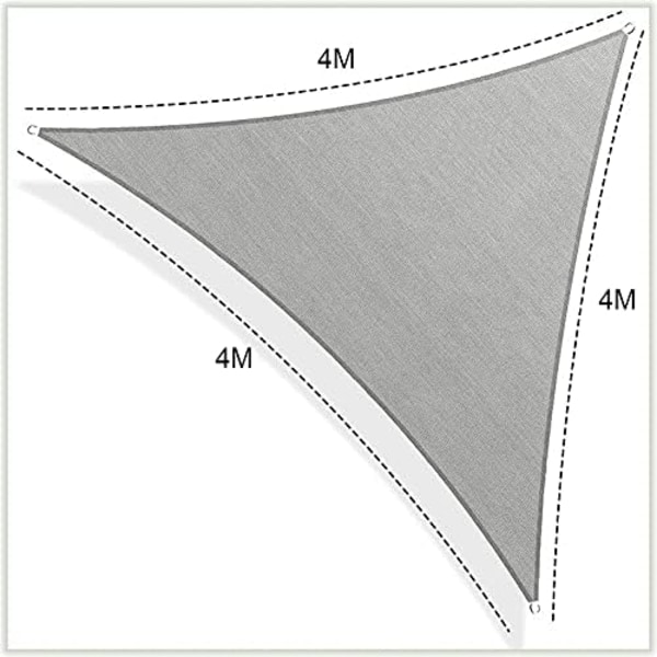 Shade Sail, 4x4x4 Triangular Shade Sail, UV-skydd, Garden S