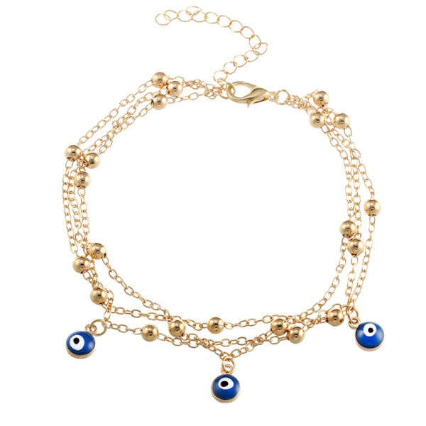 1 kpl (kulta, siniset silmät) Anklet-helmi Anklet-ranneke Helmiketju F